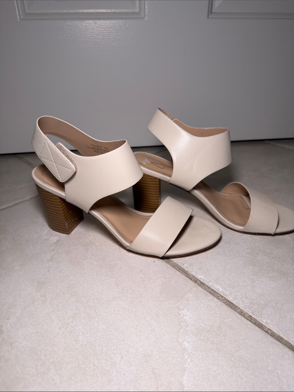 Joie Ivory Block Heel Sandals